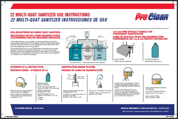 22 Multi Quat Sanitizer ProClean