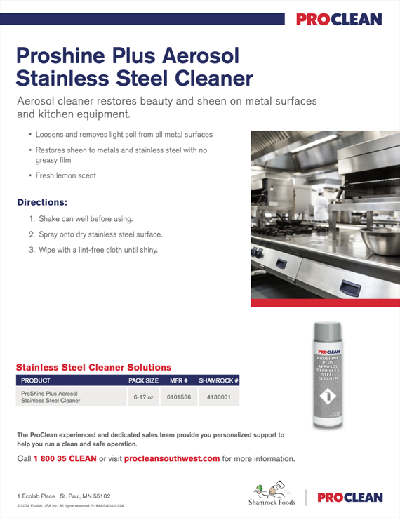 ProClean Proshine Plus Aerosol Stainless Steel Cleaner