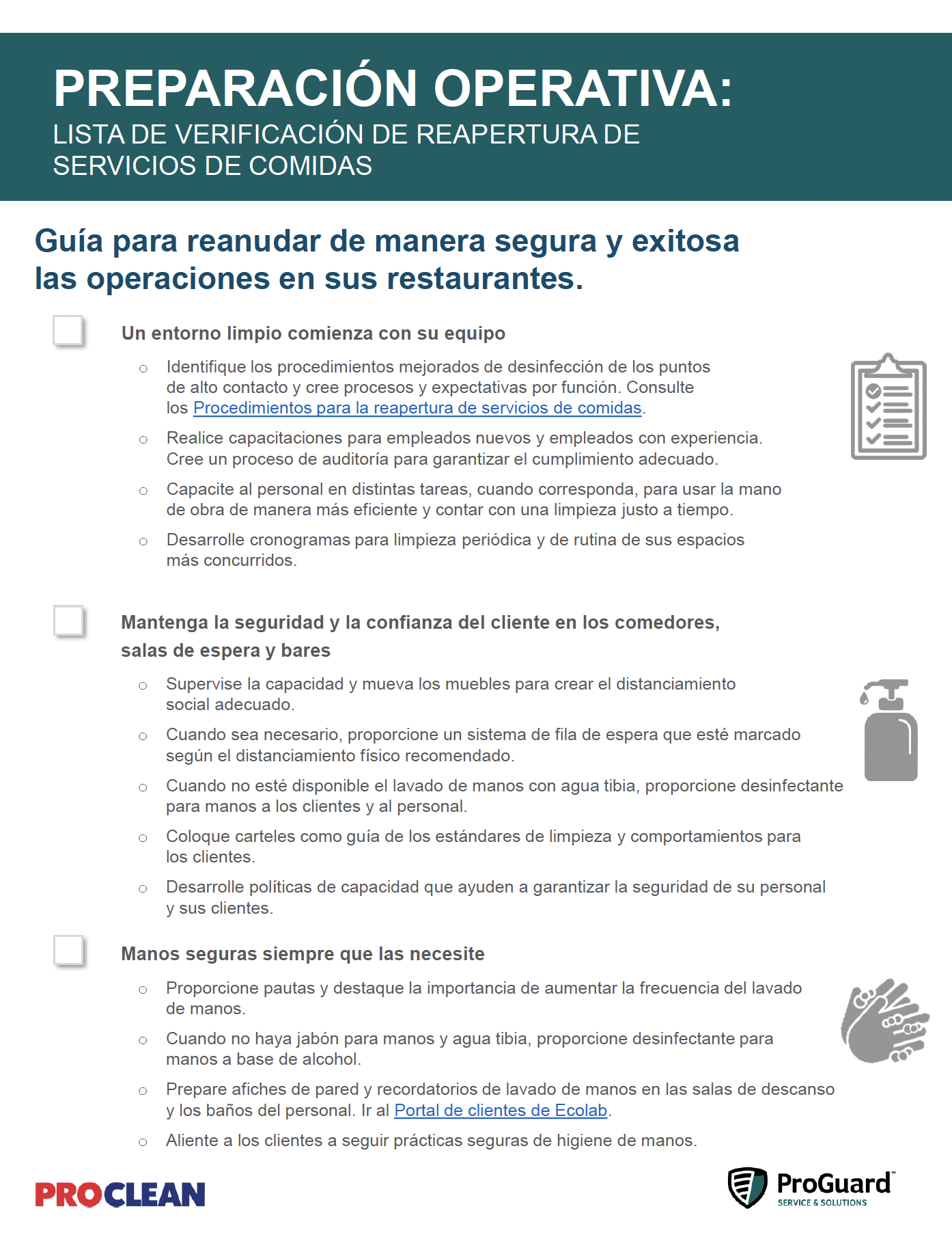Resuming Operations Corporate Checklists_Spanish